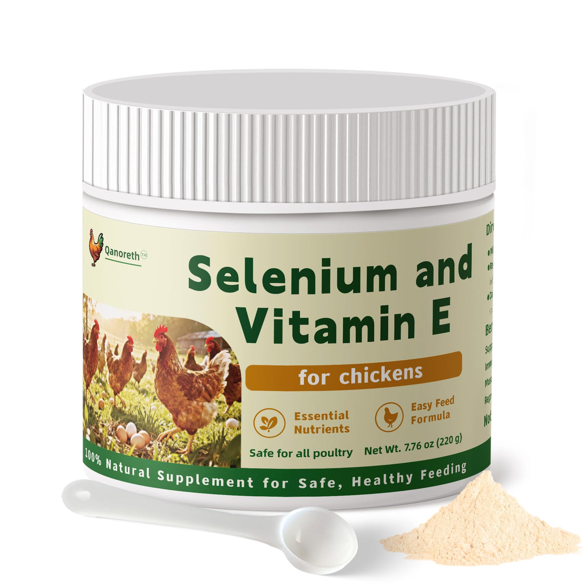 Qanoreth Vitamin E & Selenium Supplement 331g front view
