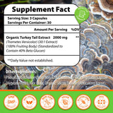 Qazwer Turkey Tail Mushroom Capsules side view showing capsules