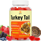Qazwer Turkey Tail Mushroom Gummies front view with packaging