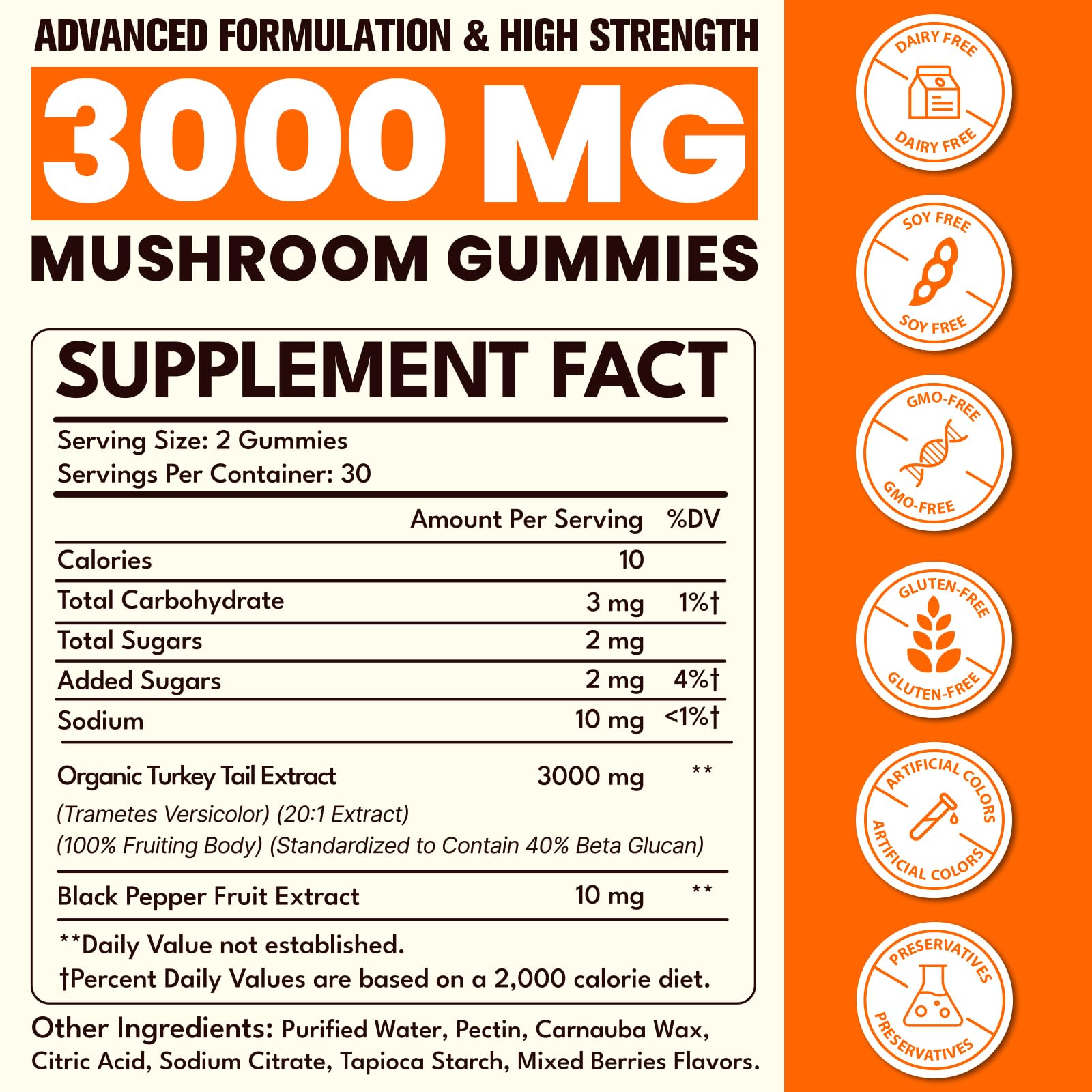 Qazwer Turkey Tail Mushroom Gummies mixed berries flavour close-up