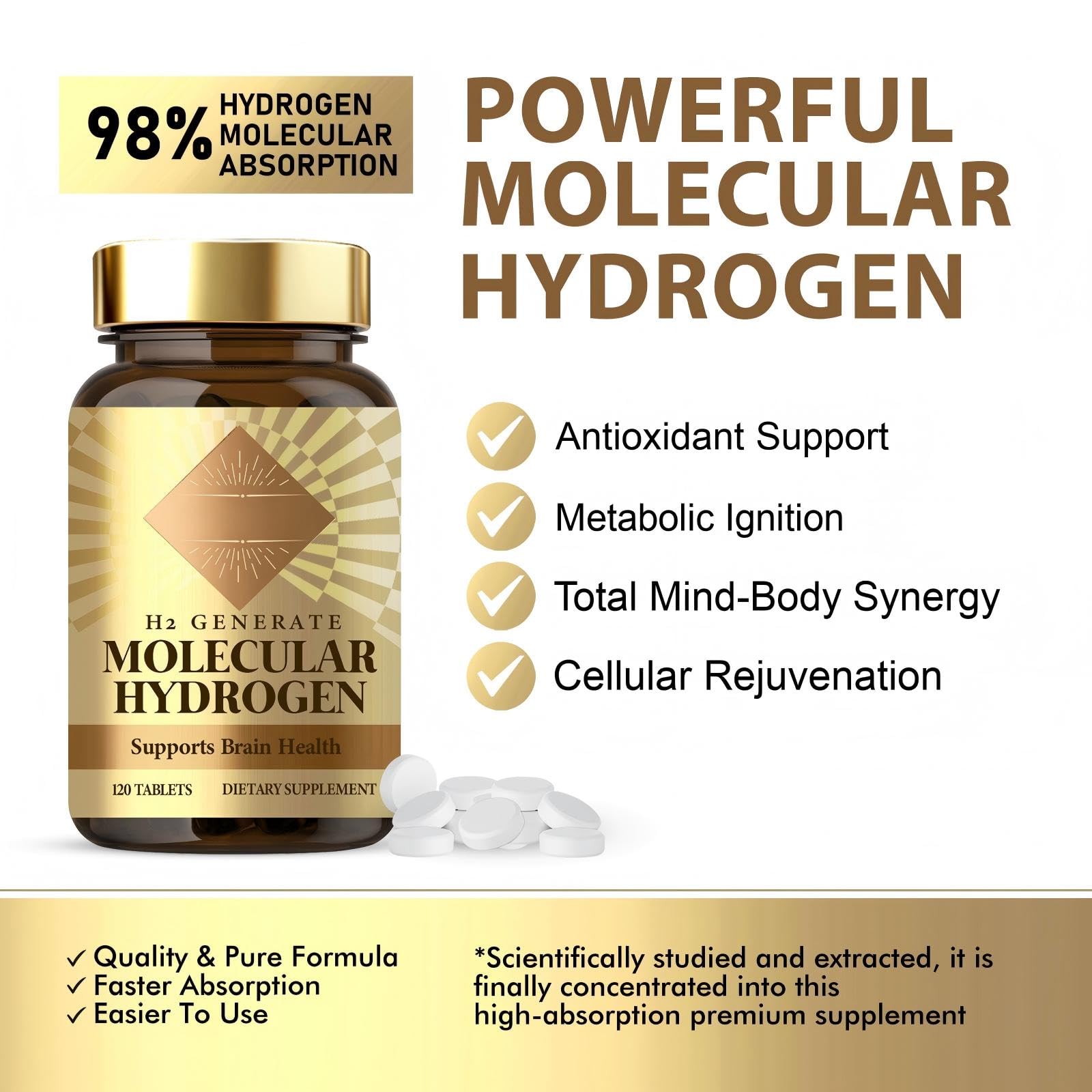 QDXHAYC Hydrogen Water Tablets bottle side view