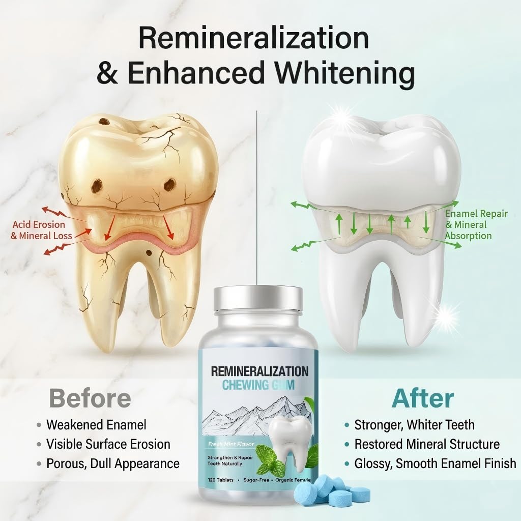 QDXHAYC Remineralizing Gum displayed on a table