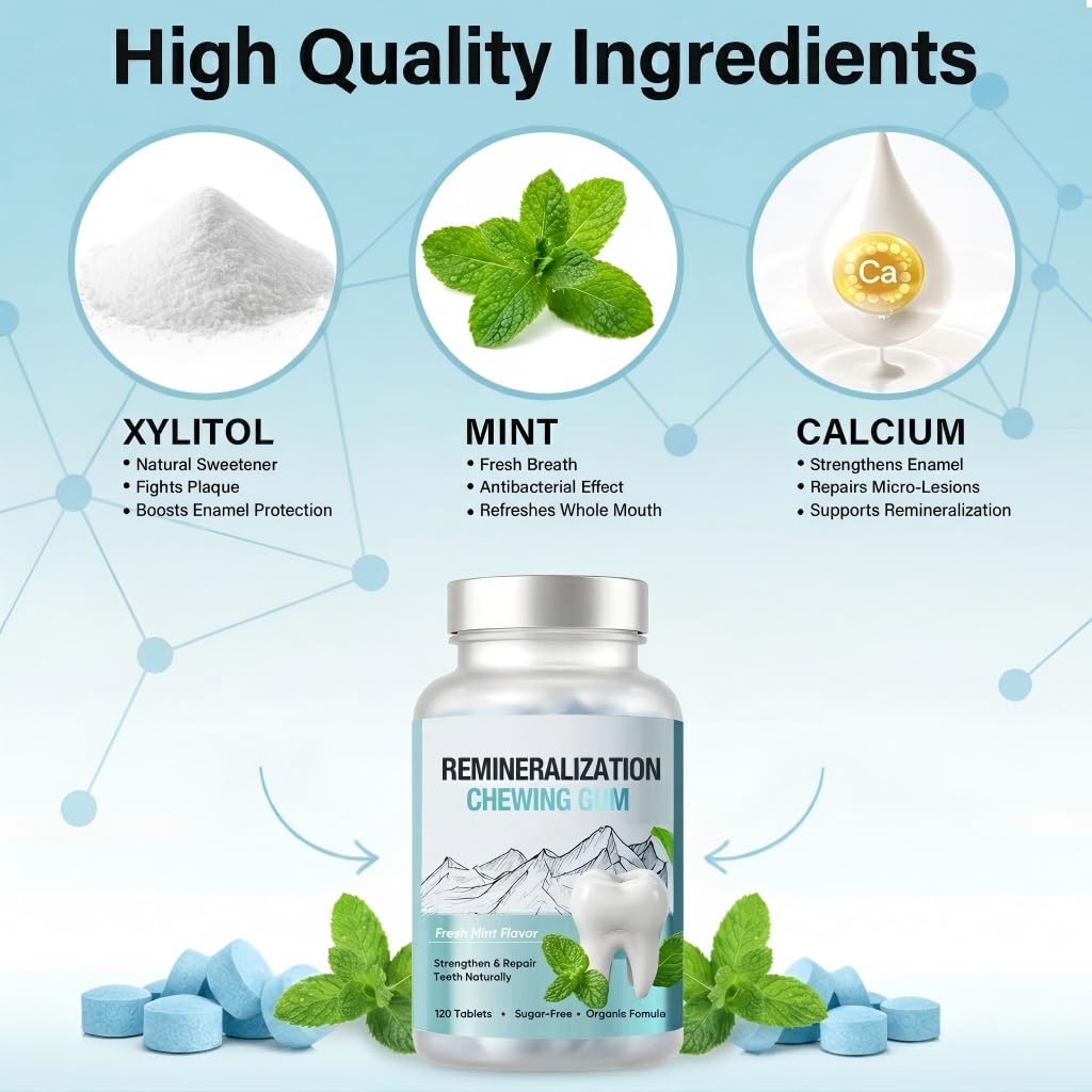 QDXHAYC Remineralizing Gum with mint leaves