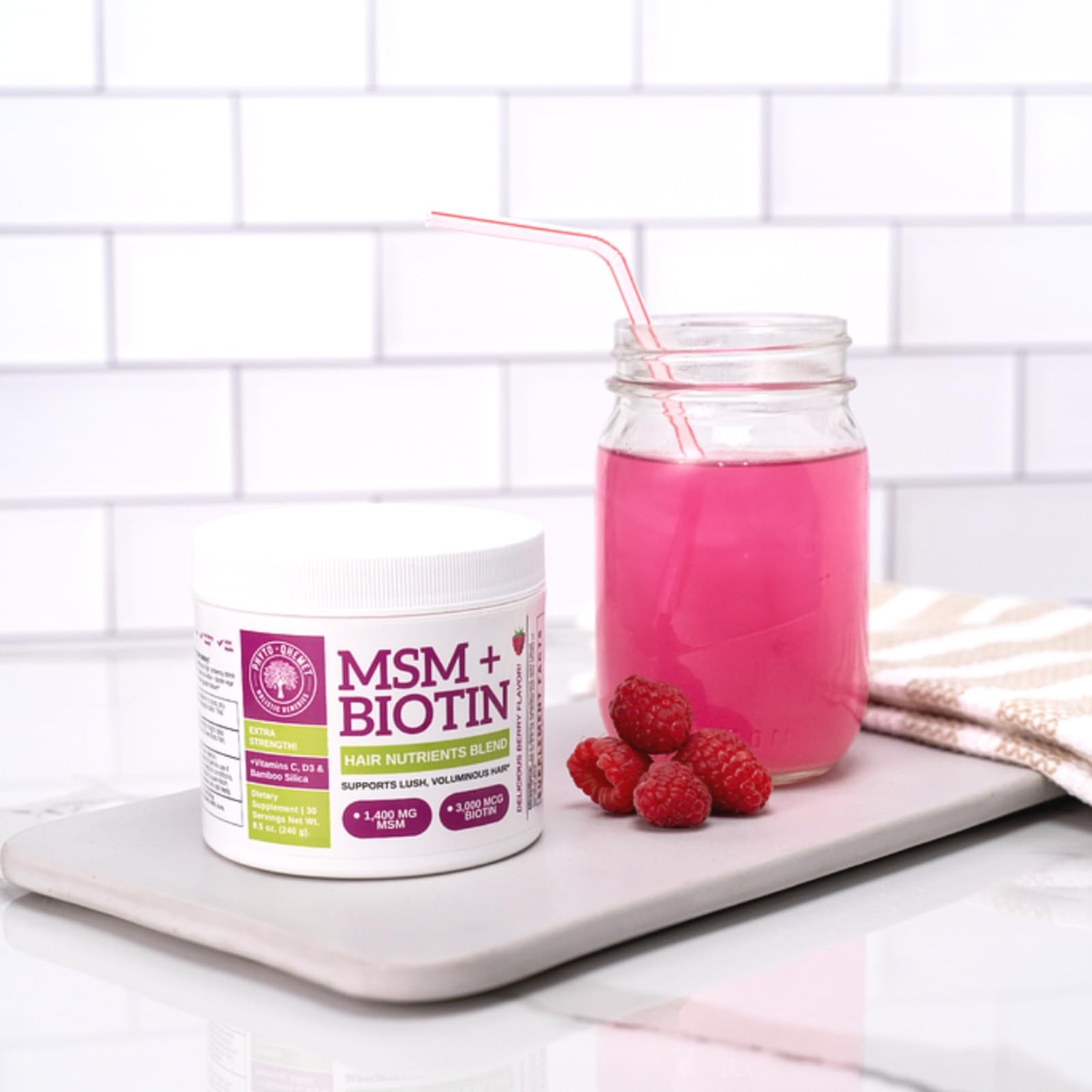 Qhemet Biologics MSM + Biotin Hair Nutrients Blend nutritional information