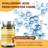 QIFEISHANKA Rooster Comb Collagen Capsules open bottle with capsules