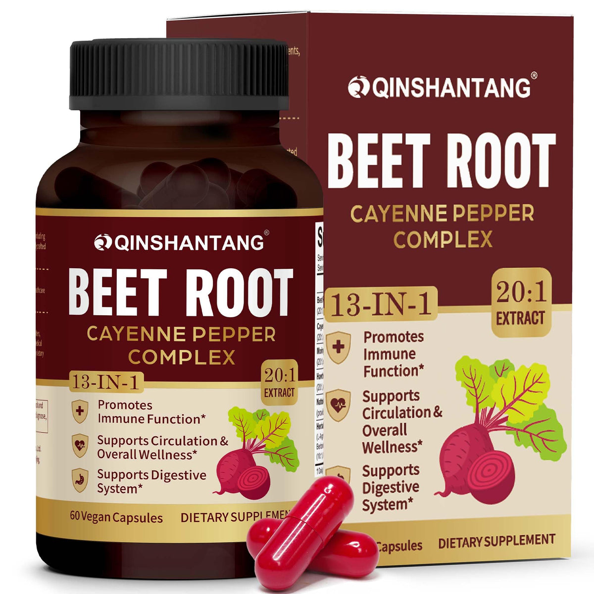 QIN SHAN TANG Beetroot Supplement bottle front view