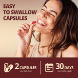 QIN SHAN TANG Beetroot Supplement capsules in a hand