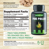 QIN SHAN TANG Pine Pollen Capsules open bottle with capsules