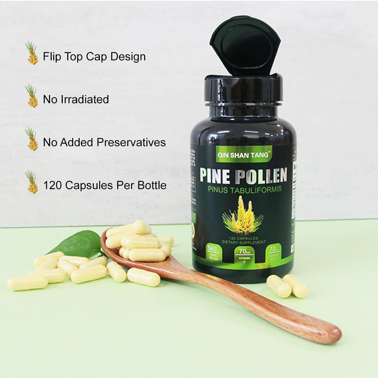 QIN SHAN TANG Pine Pollen Capsules with ginger root and vitamin C
