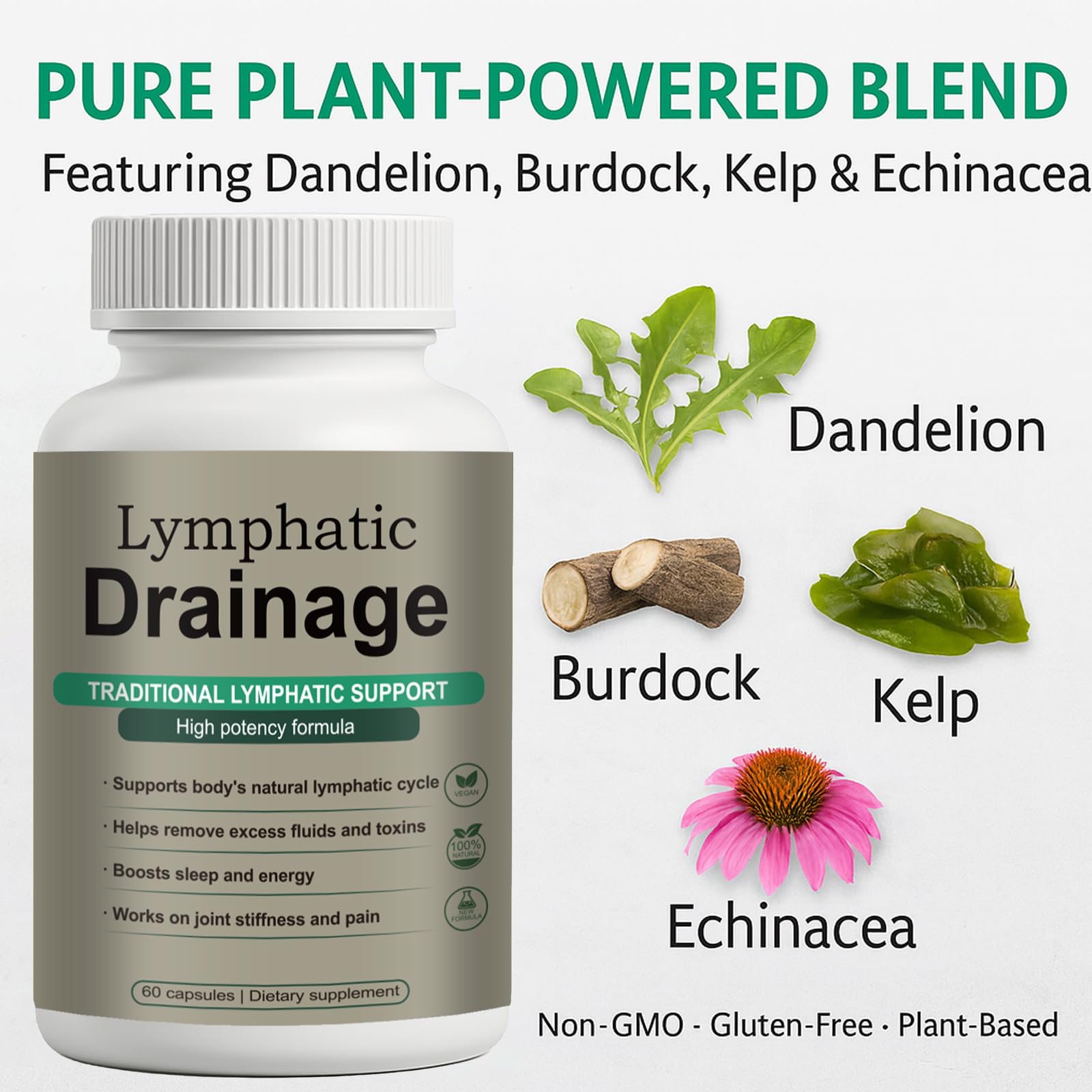 Qiuumey Herbal Lymphatic Support Supplement lifestyle scene on kitchen counter