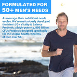 QIVERNAMY Men's 50+ Probiotic bottle with a measuring spoon