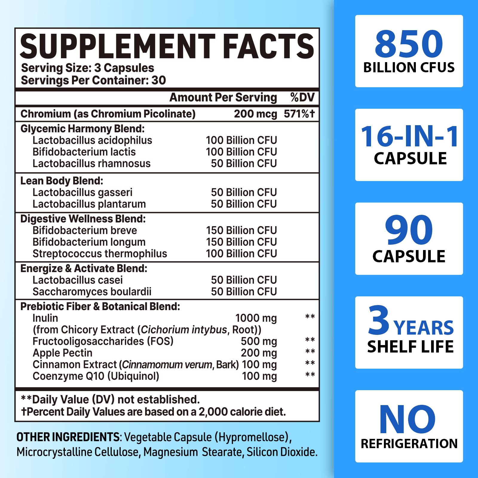 QIVERNAMY Men's 50+ Probiotic capsules showing dosage