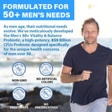 QIVERNAMY Men's 50+ Probiotic on a kitchen counter