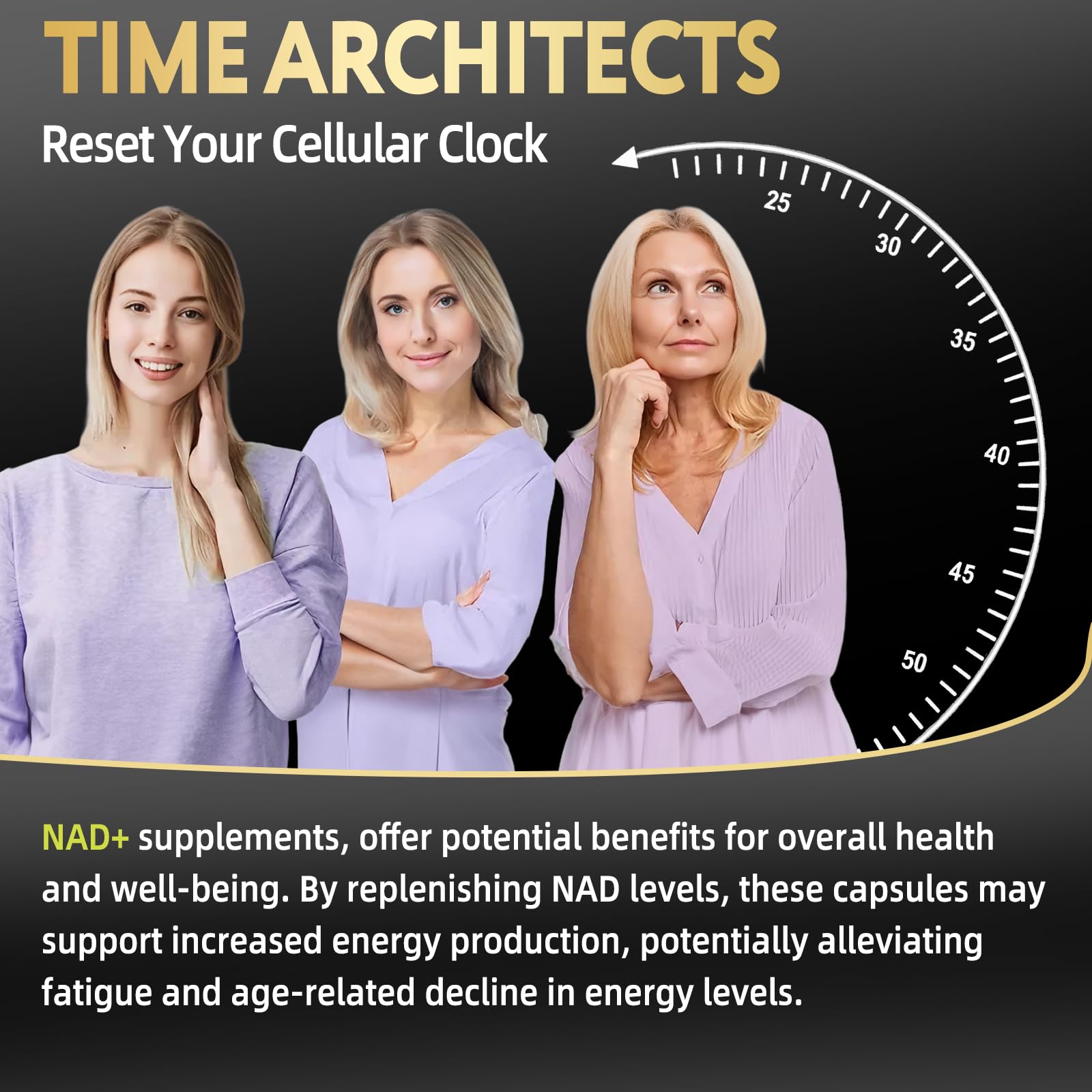 Qmiozzy NAD+ Resveratrol Supplement lifestyle shot with a glass of water