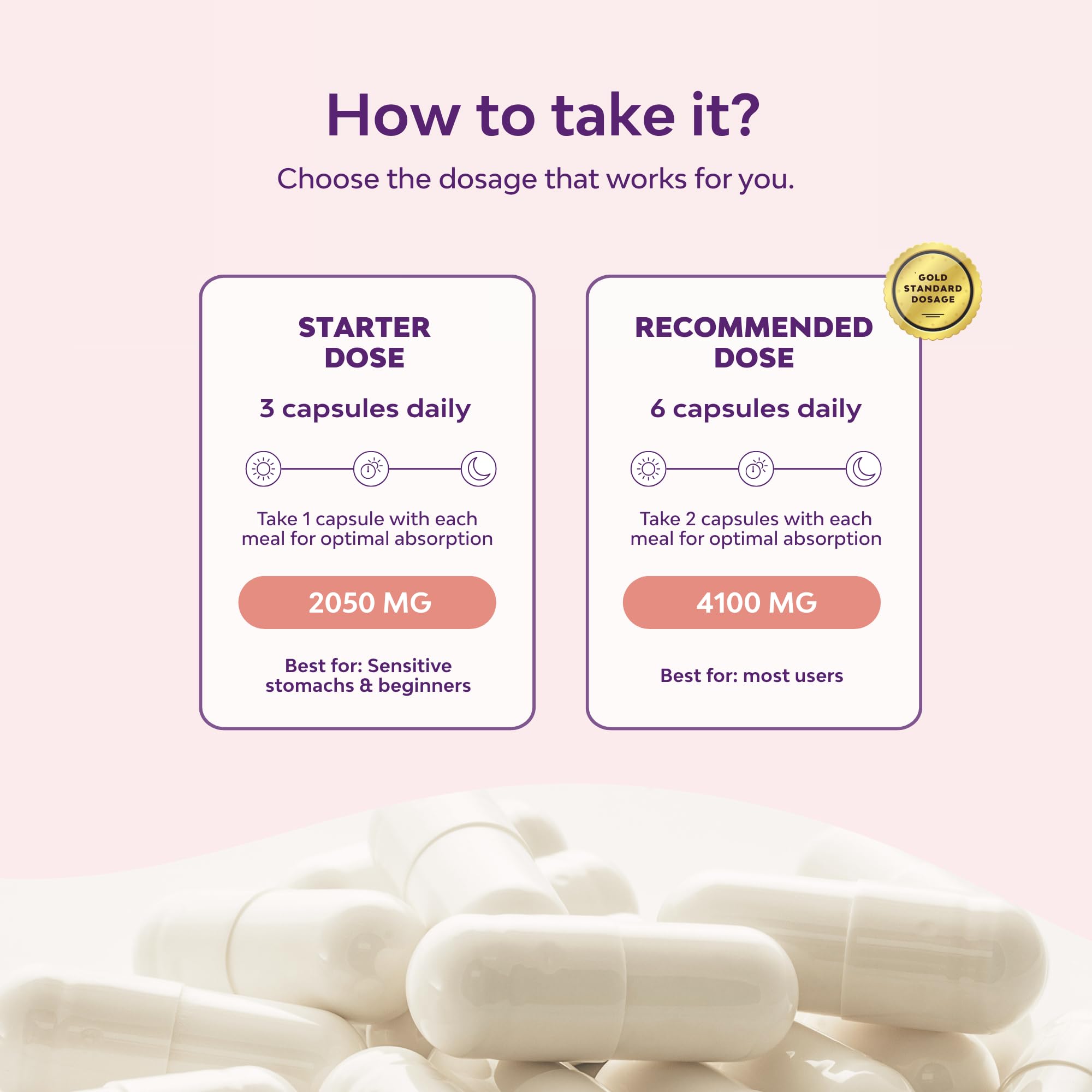 QSTA B8 (Inositol) capsules in hand for size reference
