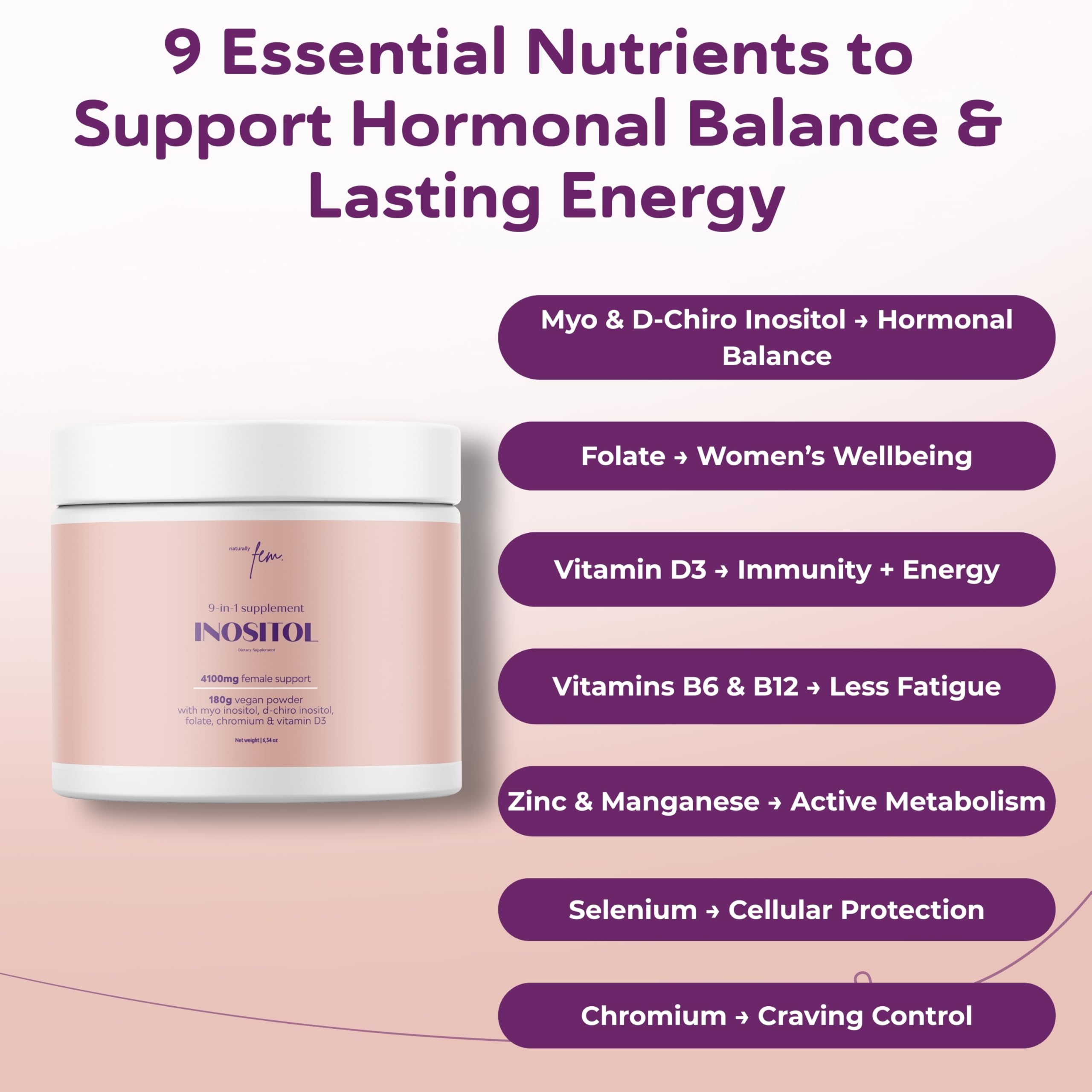 QSTA Inositol FEM 9-in-1 Supplement 4100mg packaging
