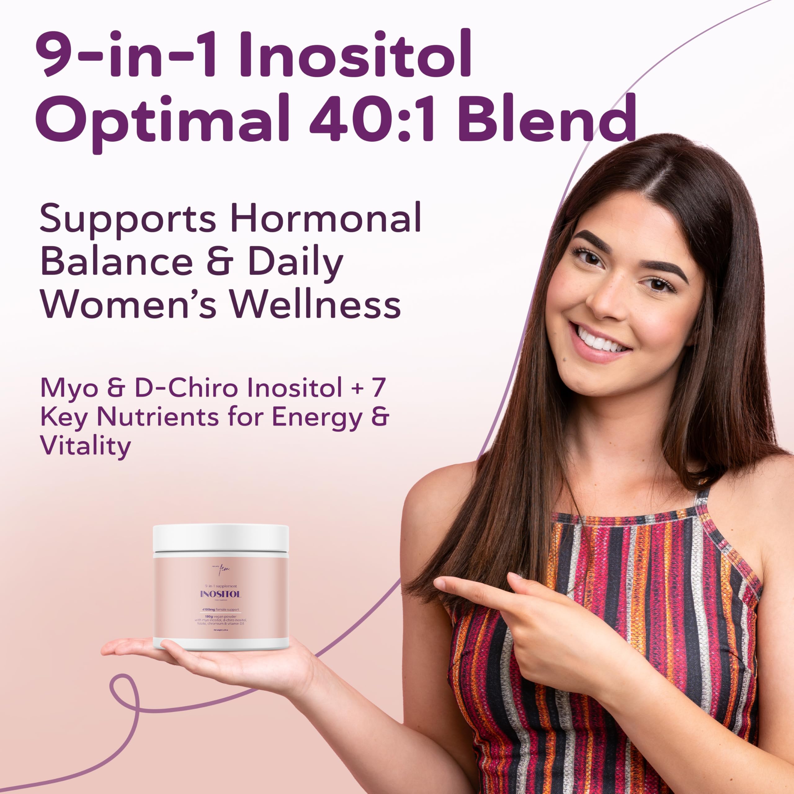 QSTA Inositol FEM 9-in-1 Supplement 4100mg side view