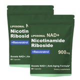 Quackiki NAD Nicotinamide Riboside Resveratrol 900 MG Capsules front view