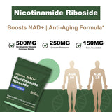 Quackiki NAD Nicotinamide Riboside Resveratrol 900 MG Capsules on a table