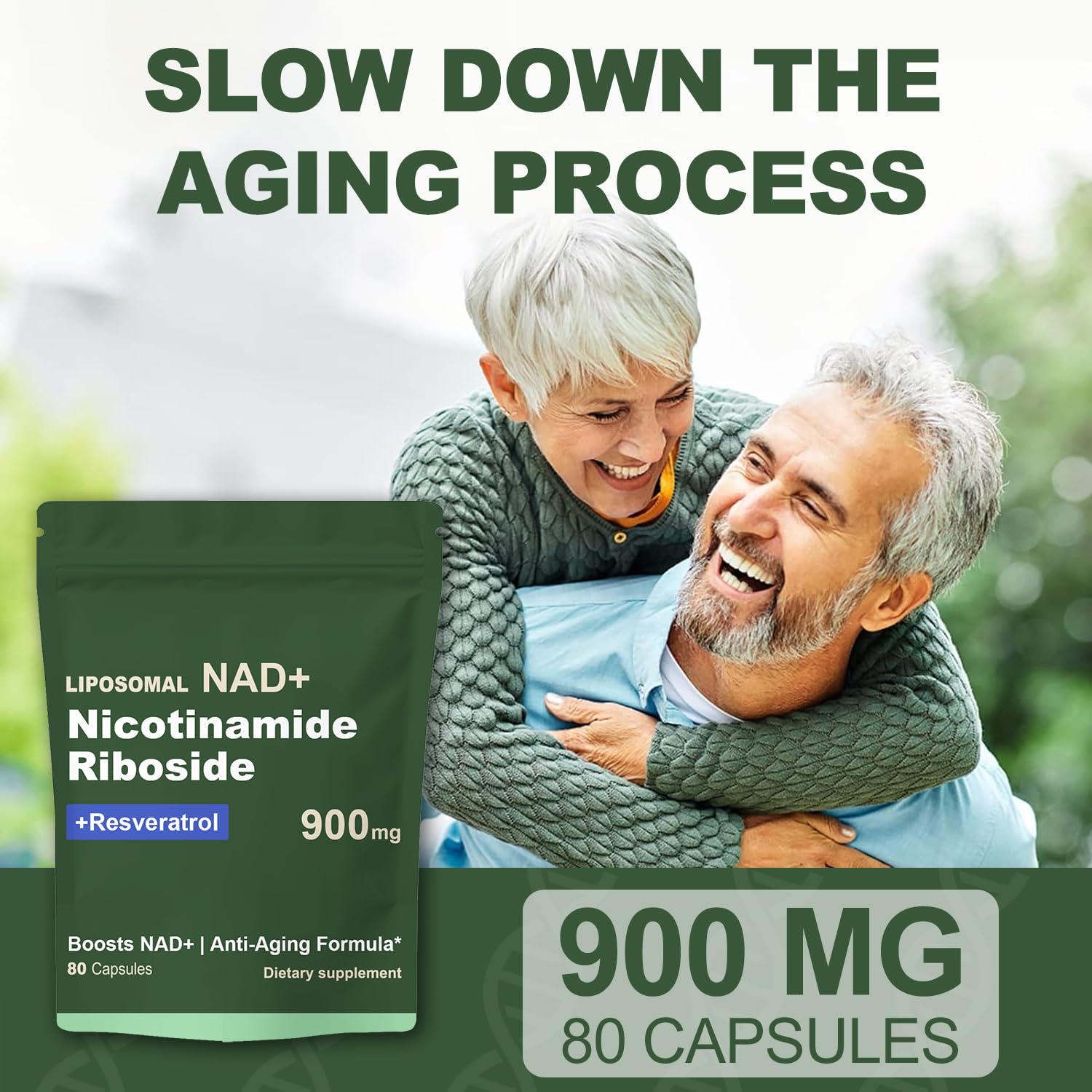 Quackiki NAD Nicotinamide Riboside Resveratrol 900 MG Capsules with measuring spoon