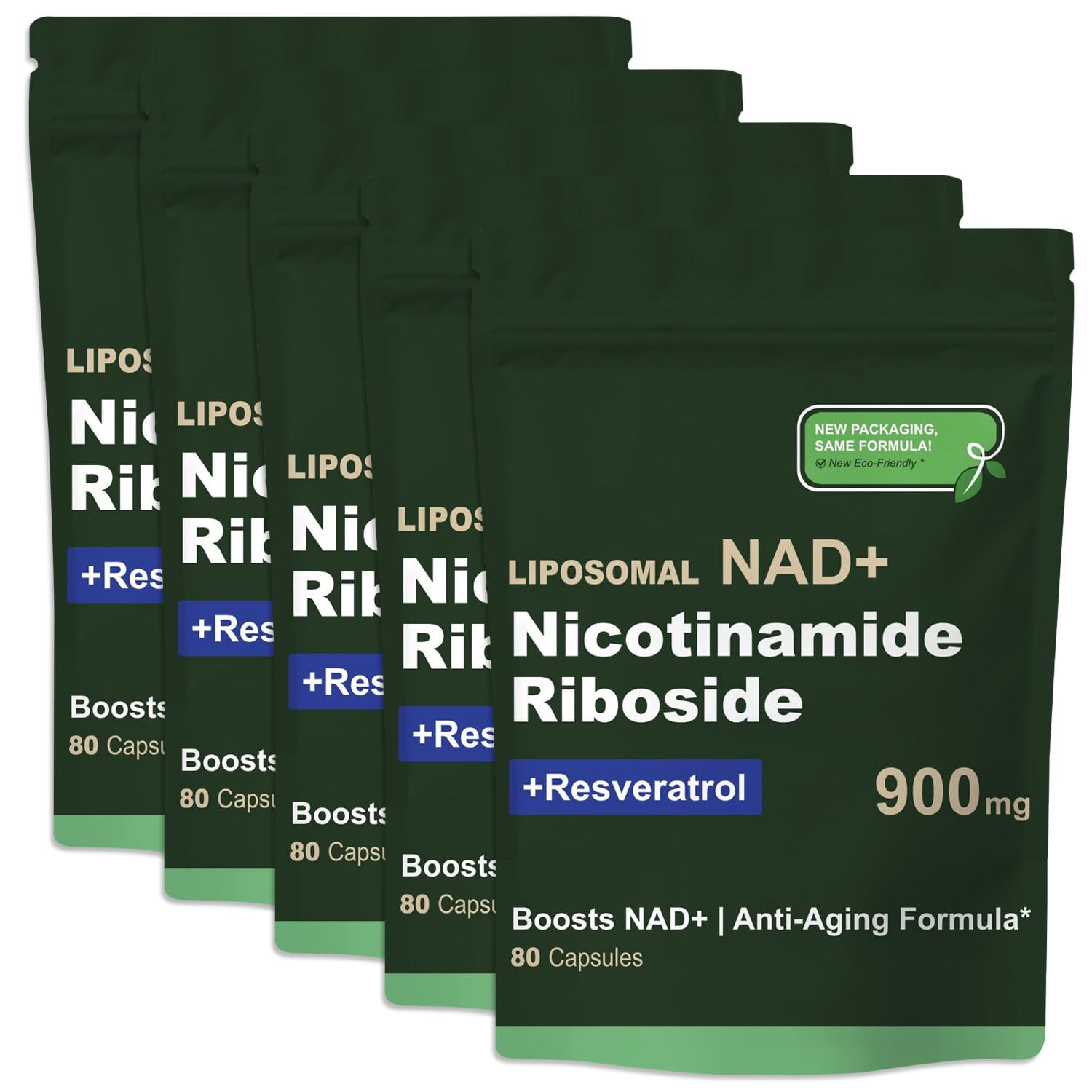 Quackiki NAD+ Nicotinamide Riboside Resveratrol Capsules front view