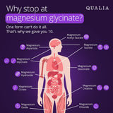 QUALIA LIFE SCIENCES Magnesium+ Supplement side view with packaging