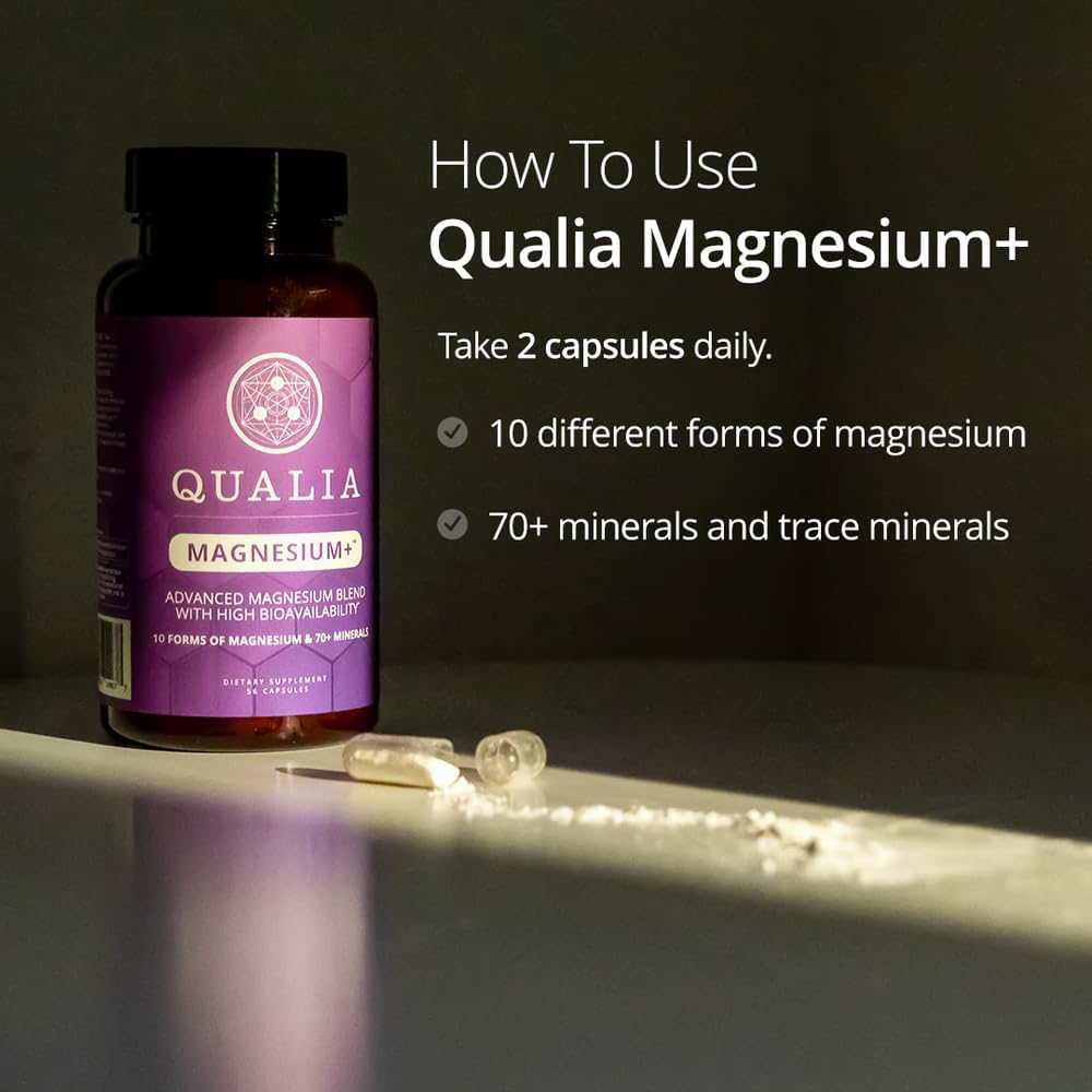 QUALIA LIFE SCIENCES Magnesium+ Supplement with measuring spoon