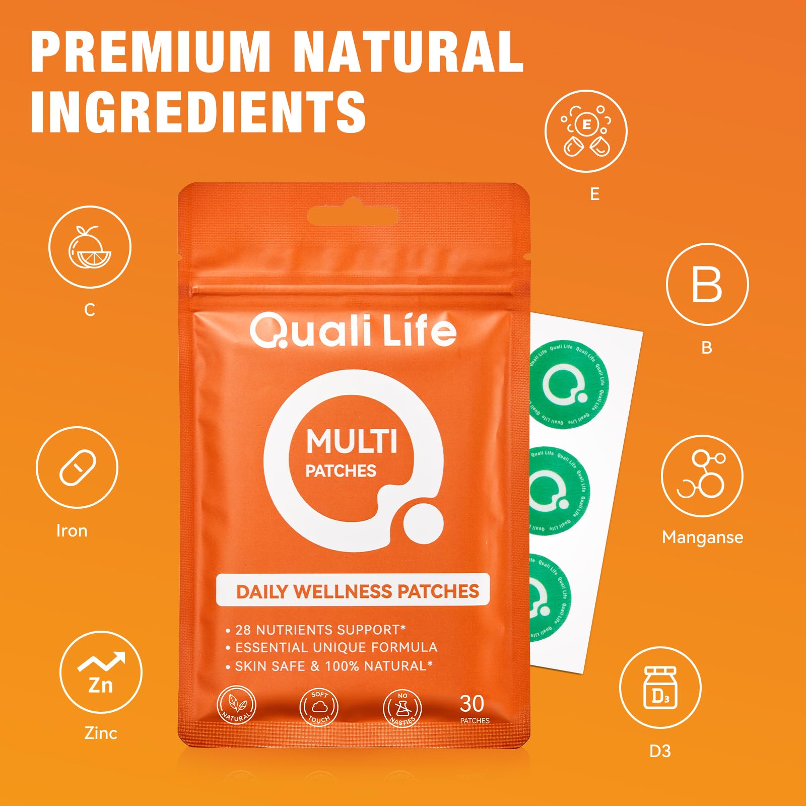 QualiLife Cinnamon Nutrient Patch in a gym bag