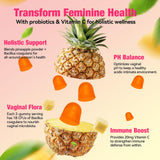 QualiLife Feminine Balance Gummies close-up of pineapple flavour