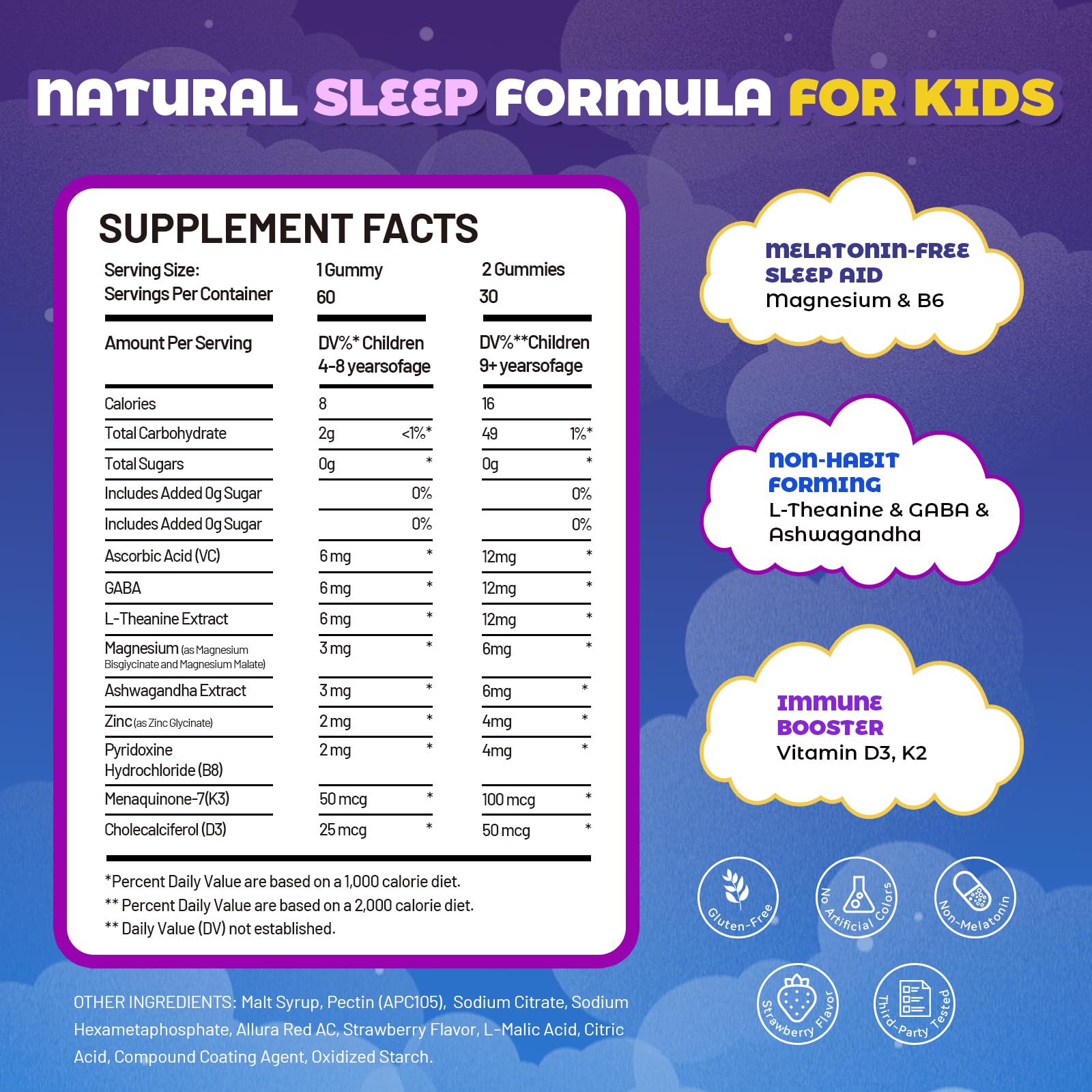 QualiLife Kids Sleep Gummies 200g side view showing gummy texture