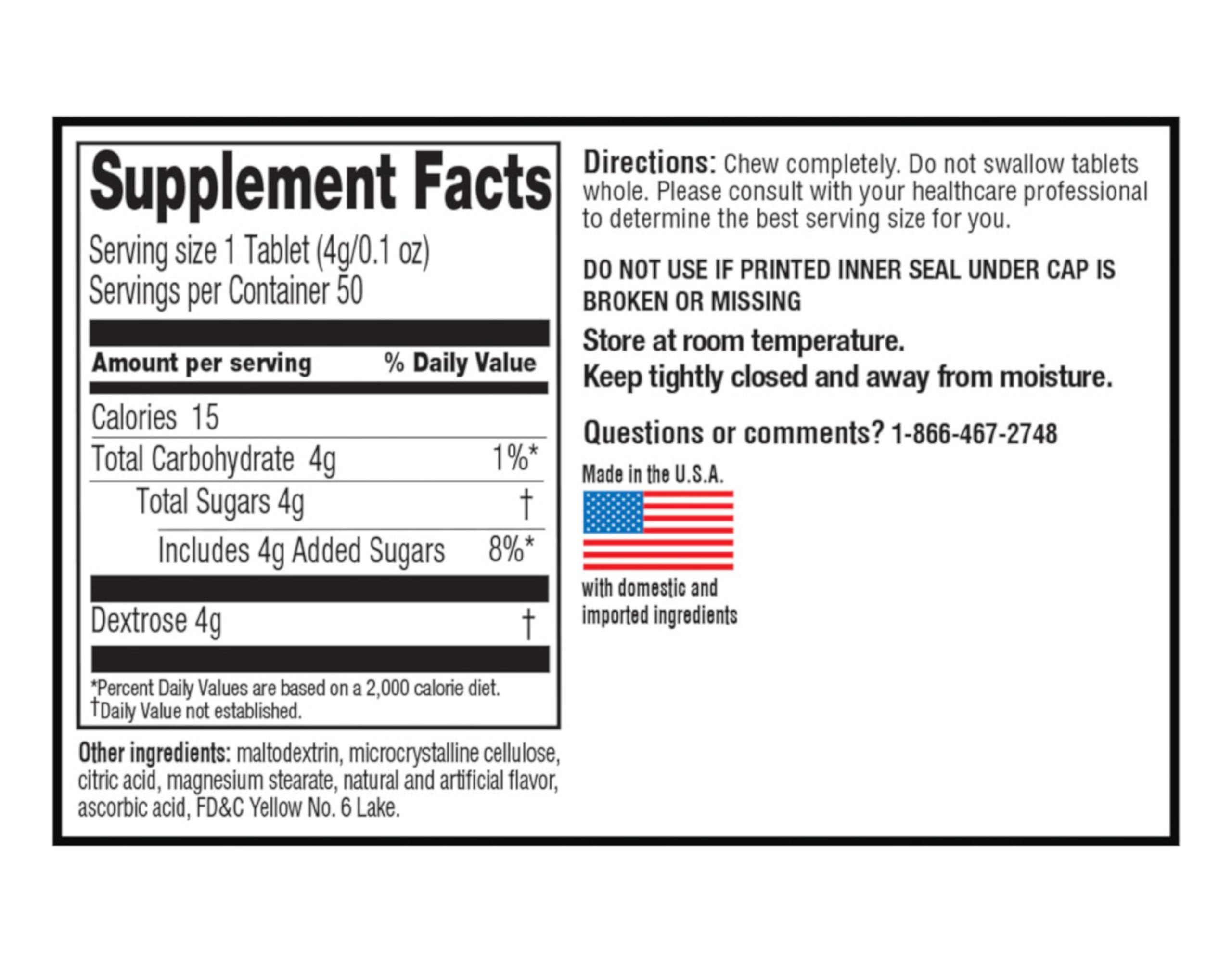 Quality Choice Blended Vitamin & Mineral Supplement side view