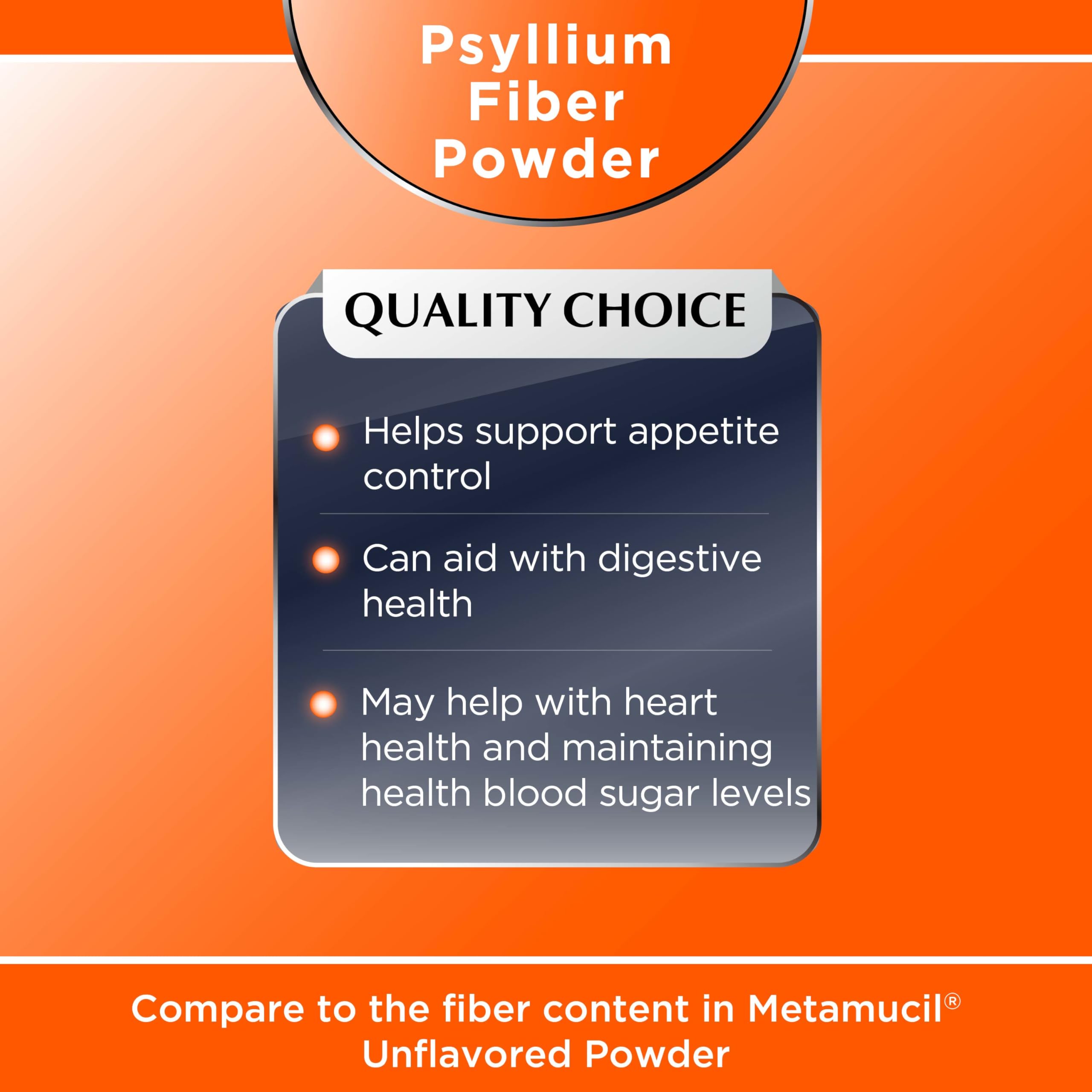 Quality Choice Psyllium Husk Fiber Powder 358g side view