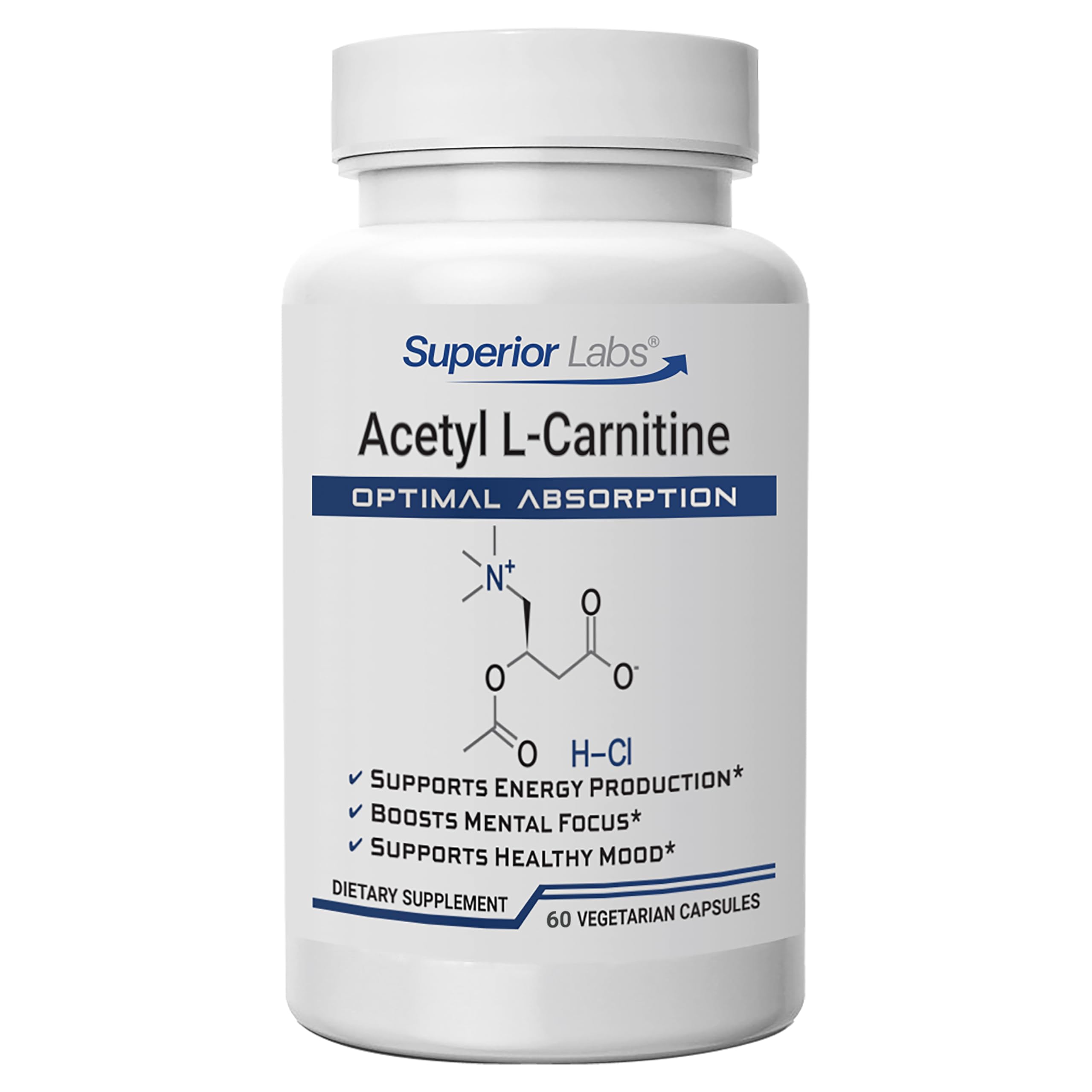 quality Labs Acetyl L-Carnitine 500mg capsule bottle front view