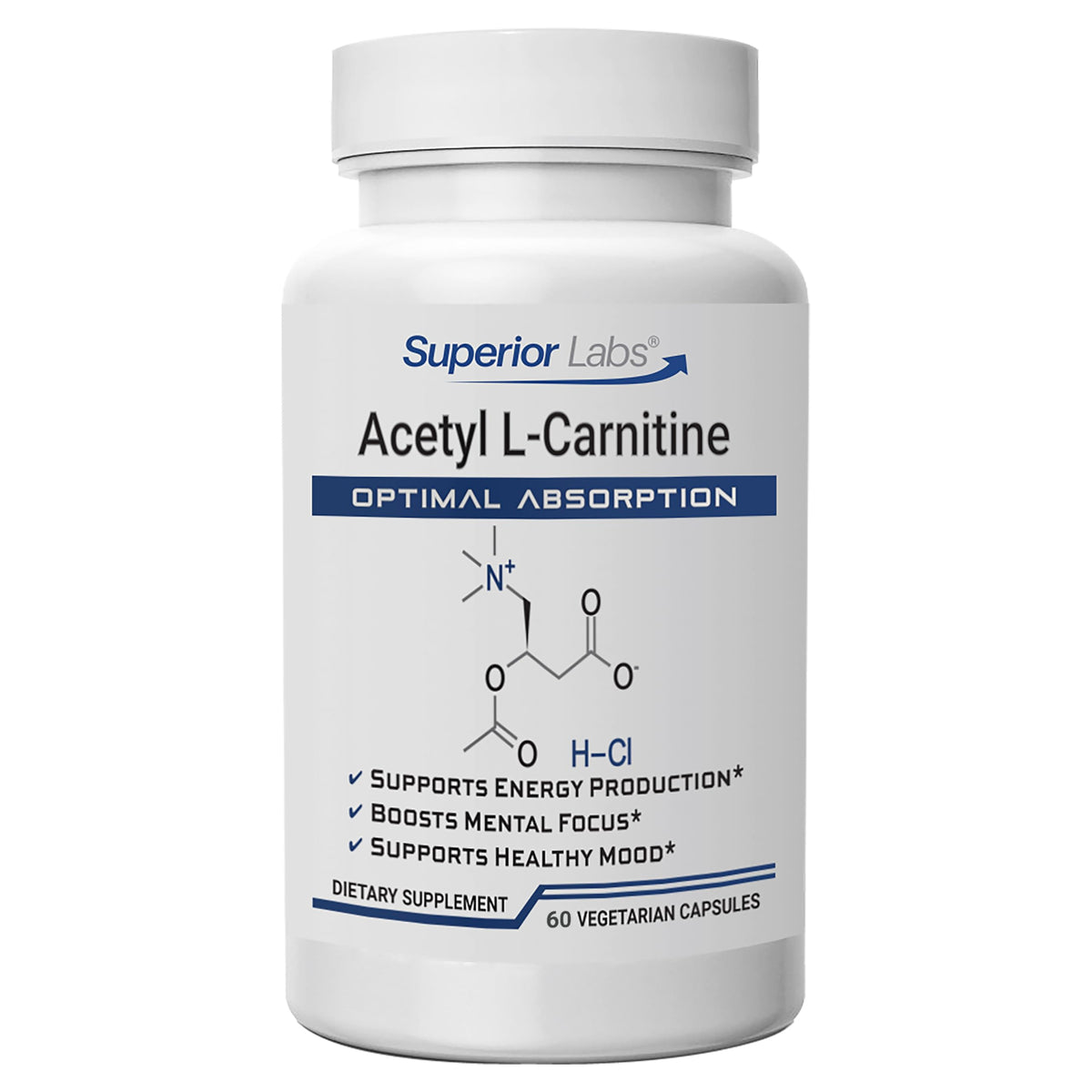 quality Labs Acetyl L-Carnitine 500mg capsule bottle front view