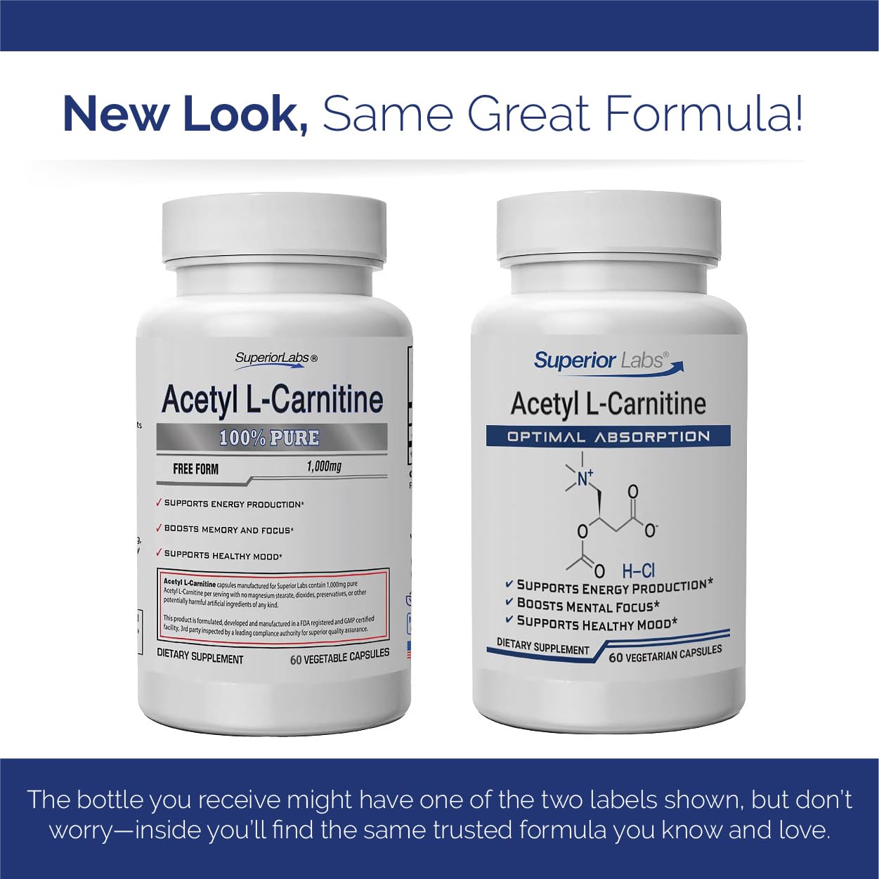 quality Labs Acetyl L-Carnitine 500mg capsule bottle with a clean background
