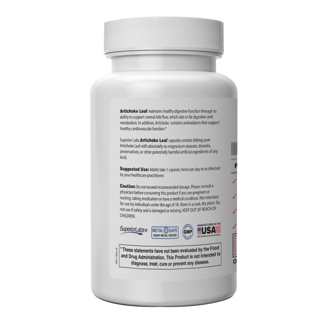 quality Labs Artichoke Leaf Extract 600mg capsules side view
