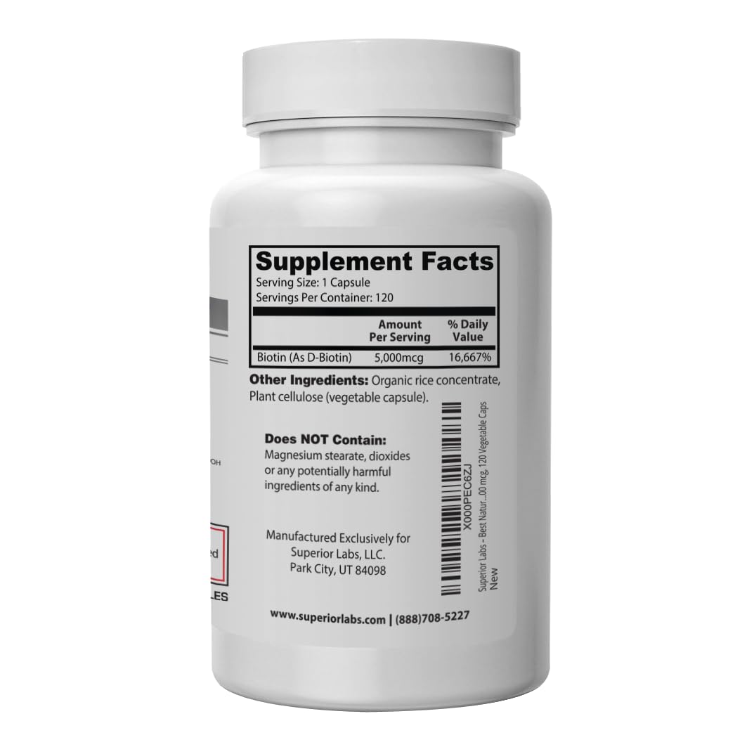 quality Labs Biotin Supplement 5000mcg capsule close-up