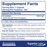 quality Labs Bromelain 500mg supplement side view