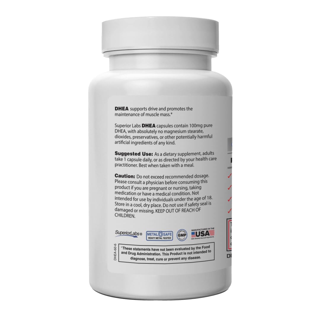 quality Labs DHEA Supplement 100mg side view with label
