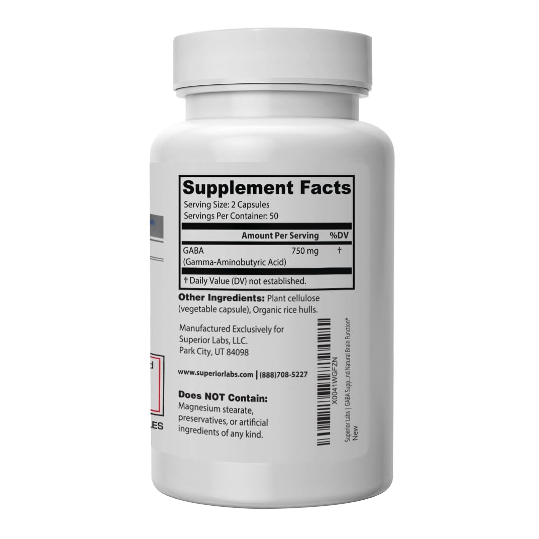 quality Labs GABA Supplement 750mg side view