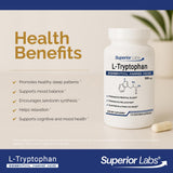 quality Labs L-Tryptophan 500mg dietary supplement back view