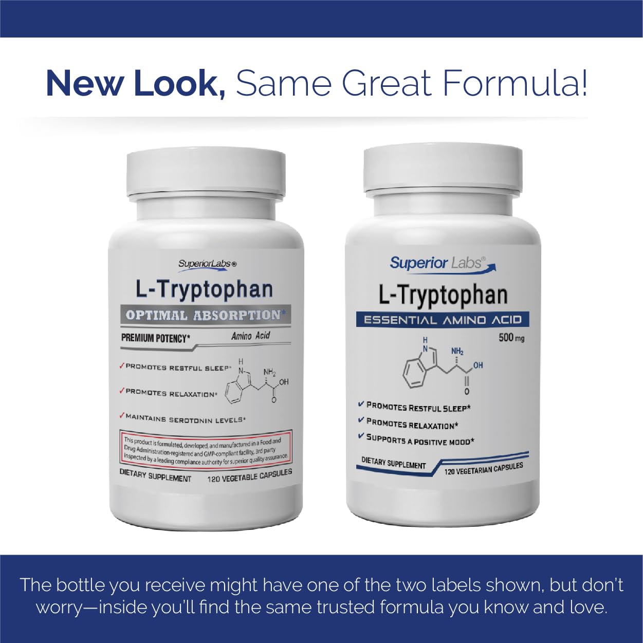 quality Labs L-Tryptophan 500mg dietary supplement with natural background