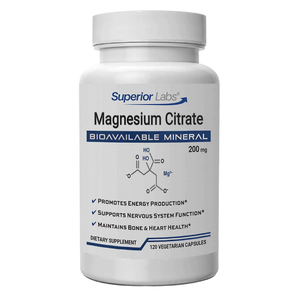 quality Labs Magnesium Citrate 200mg capsule bottle front view
