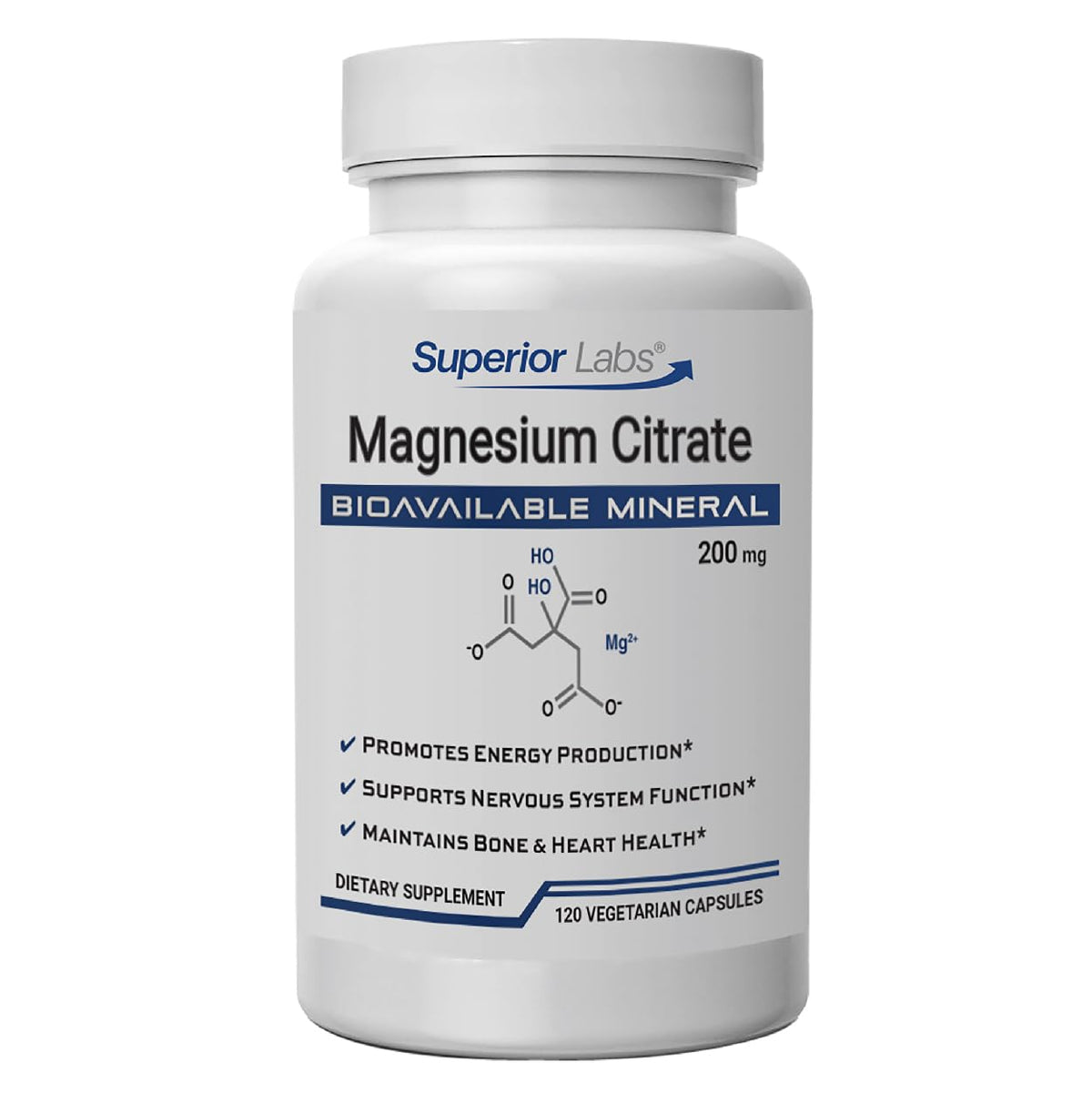 quality Labs Magnesium Citrate 200mg capsule bottle front view