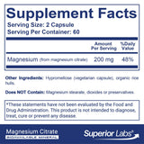 quality Labs Magnesium Citrate 200mg capsule bottle side view