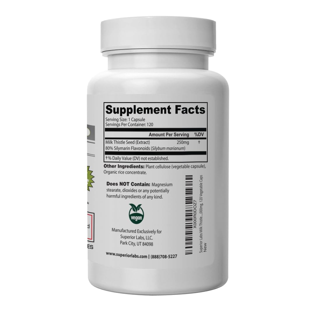 quality Labs Milk Thistle 250mg capsules bottle with label