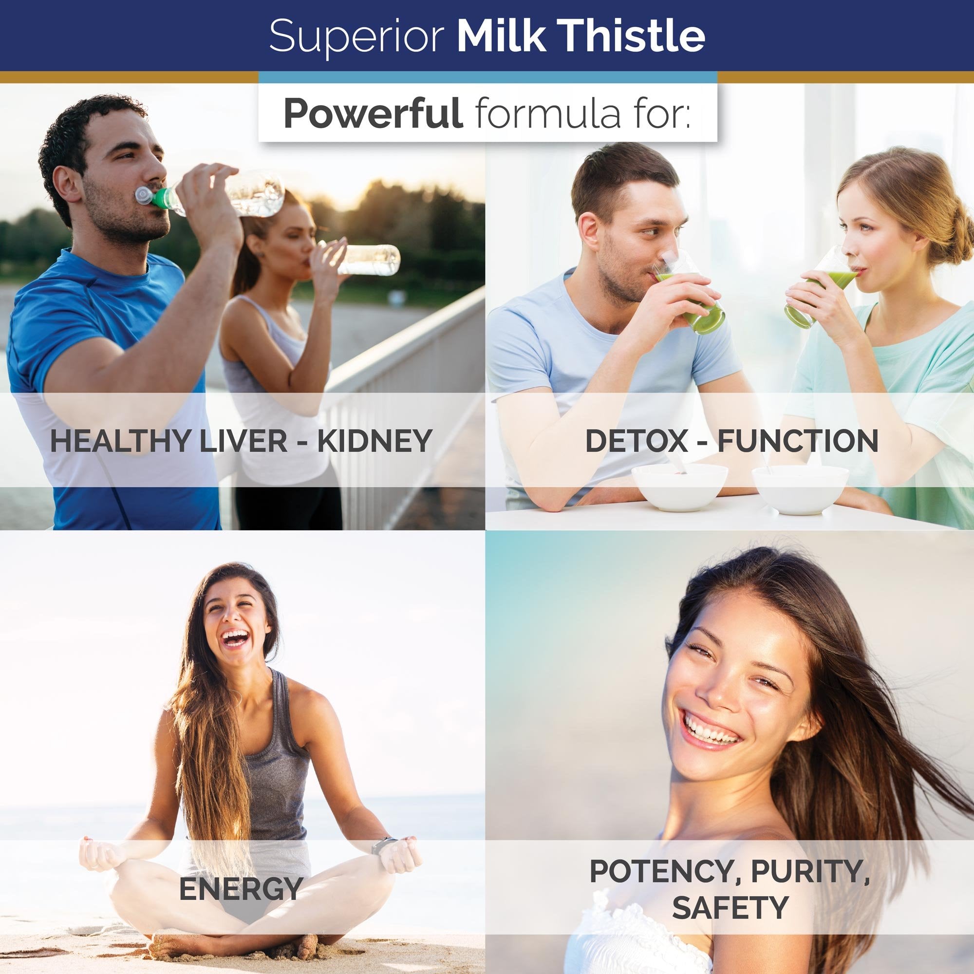 quality Labs Milk Thistle capsules on wooden surface