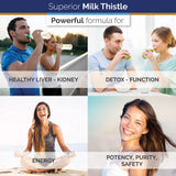 quality Labs Milk Thistle capsules on wooden surface