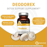 Quality of Life Deodorex Champignon Mushroom Capsules on a wooden table