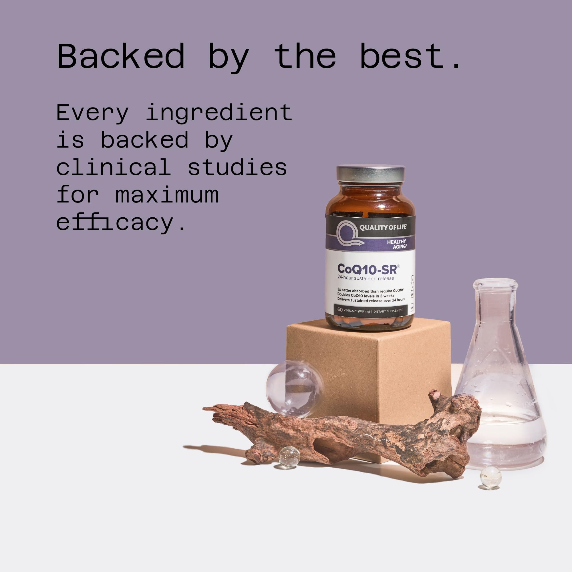 Quality of Life MicroActive CoQ10-SR 60mg capsules with measuring spoon